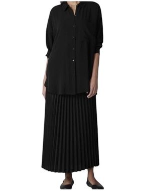 Eileen Fisher Med Lightweight Fluid Pleats Maxi Skirt Convertible Dress NWT $328